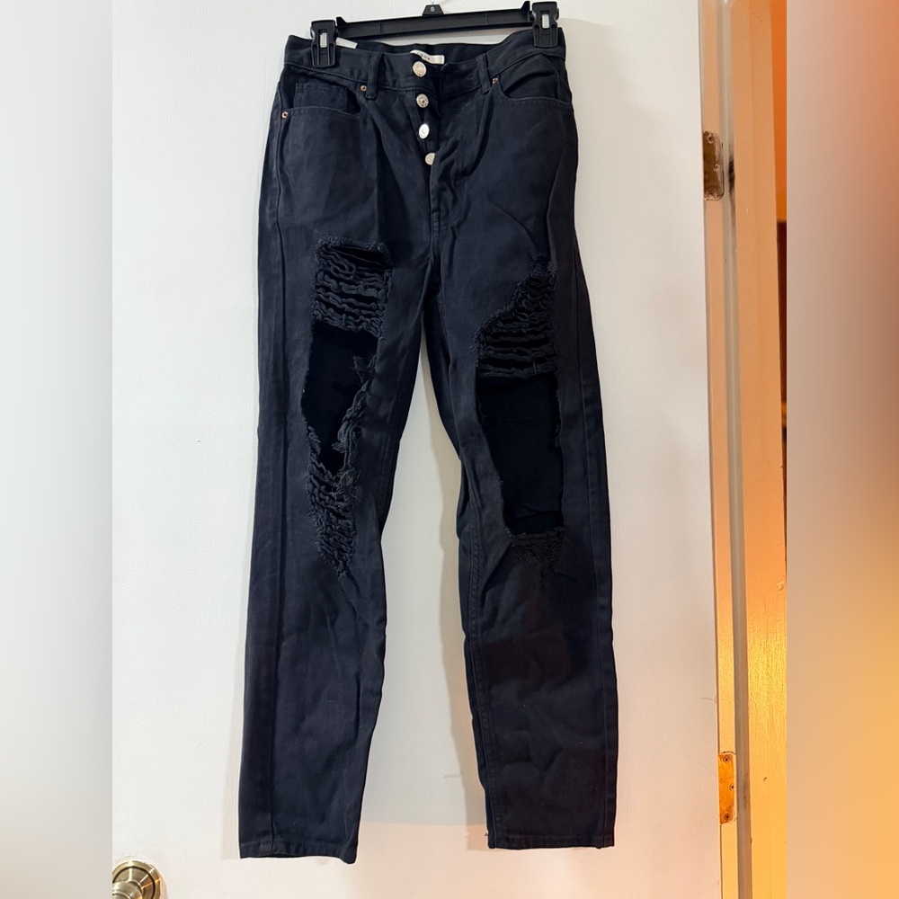 PacSun Black High-Rise Button-Fly Jeans